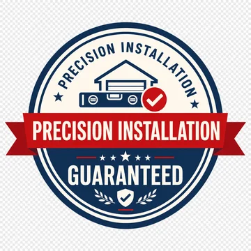 Precision installation guaranteed badge